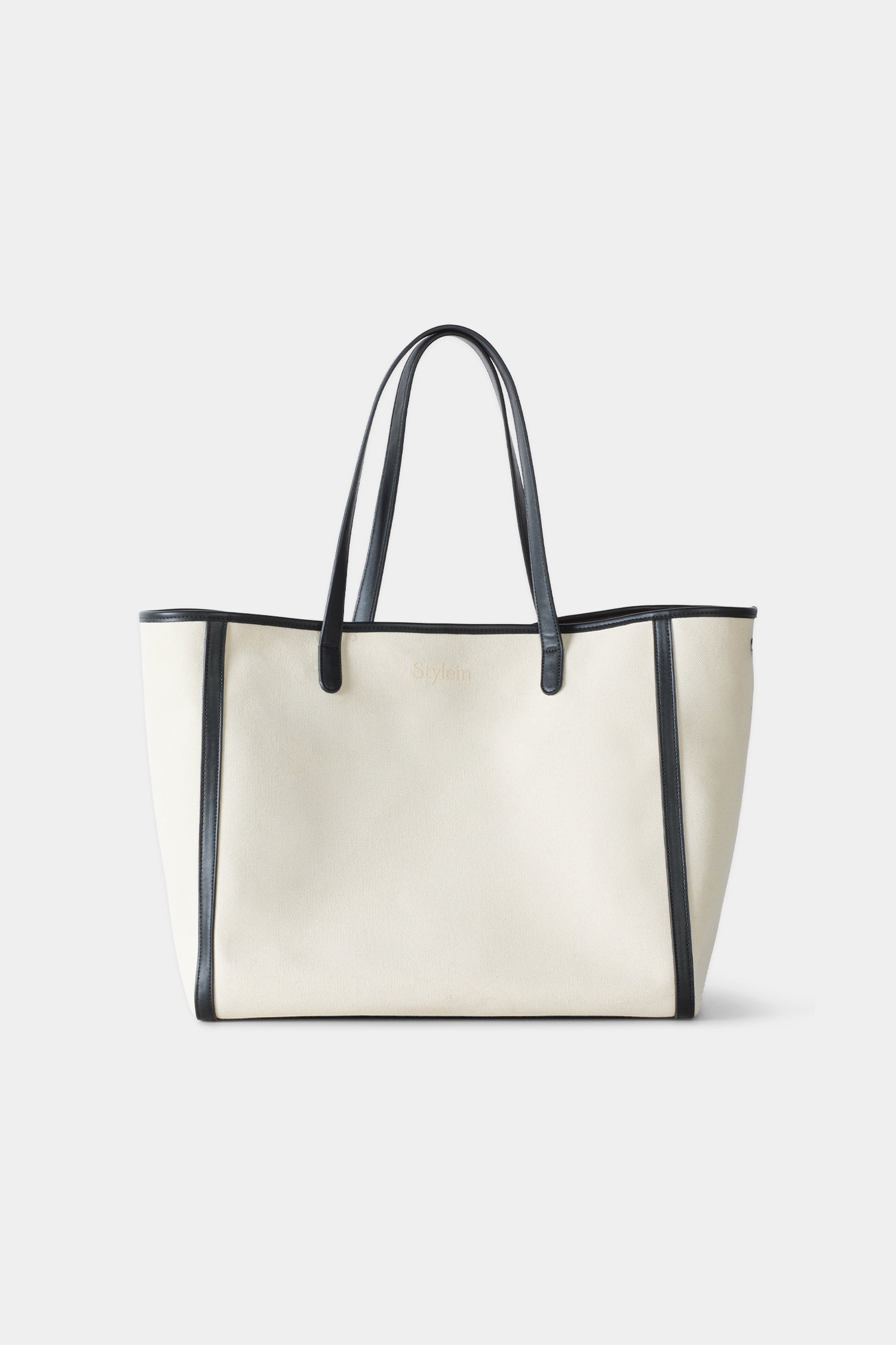 Yacht canvas bag cream black stylein packshot front