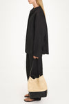 PAPER STRAW BUCKET BAG - YOUNESS CREAM