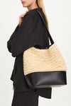 PAPER STRAW BUCKET BAG - YOUNESS CREAM