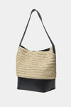 Youness paper bucket bag cream black stylein packshot side