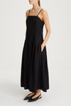 Jolina dress a line pleated skirt straps black stylein side image