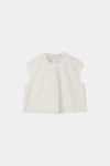 Jayla top cropped boxy short sleeved seersucker beige stripe stylein packshot