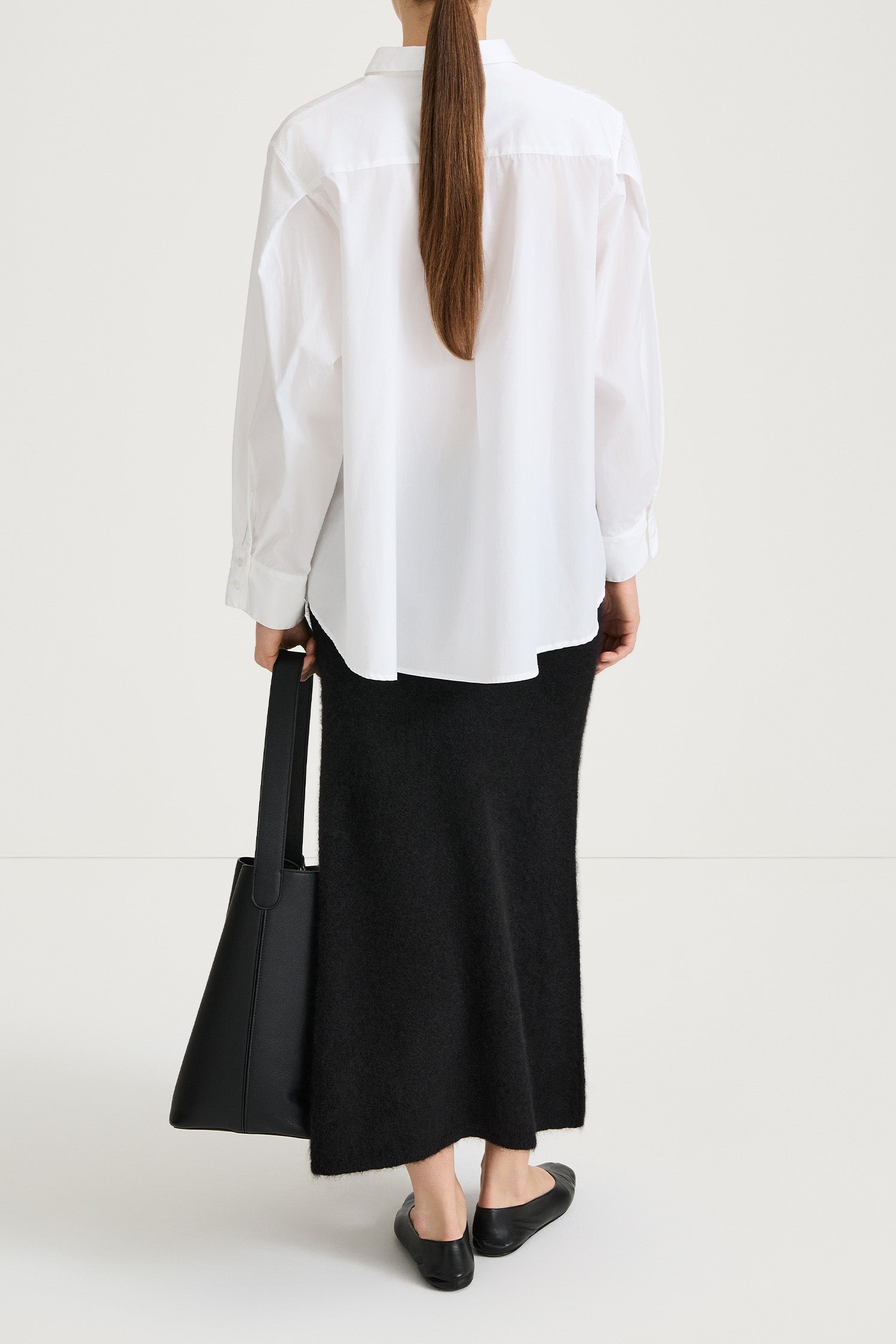 black a-lined mohair skirt stylein nanie back