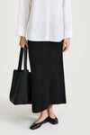 black a-lined mohair skirt stylein nanie front