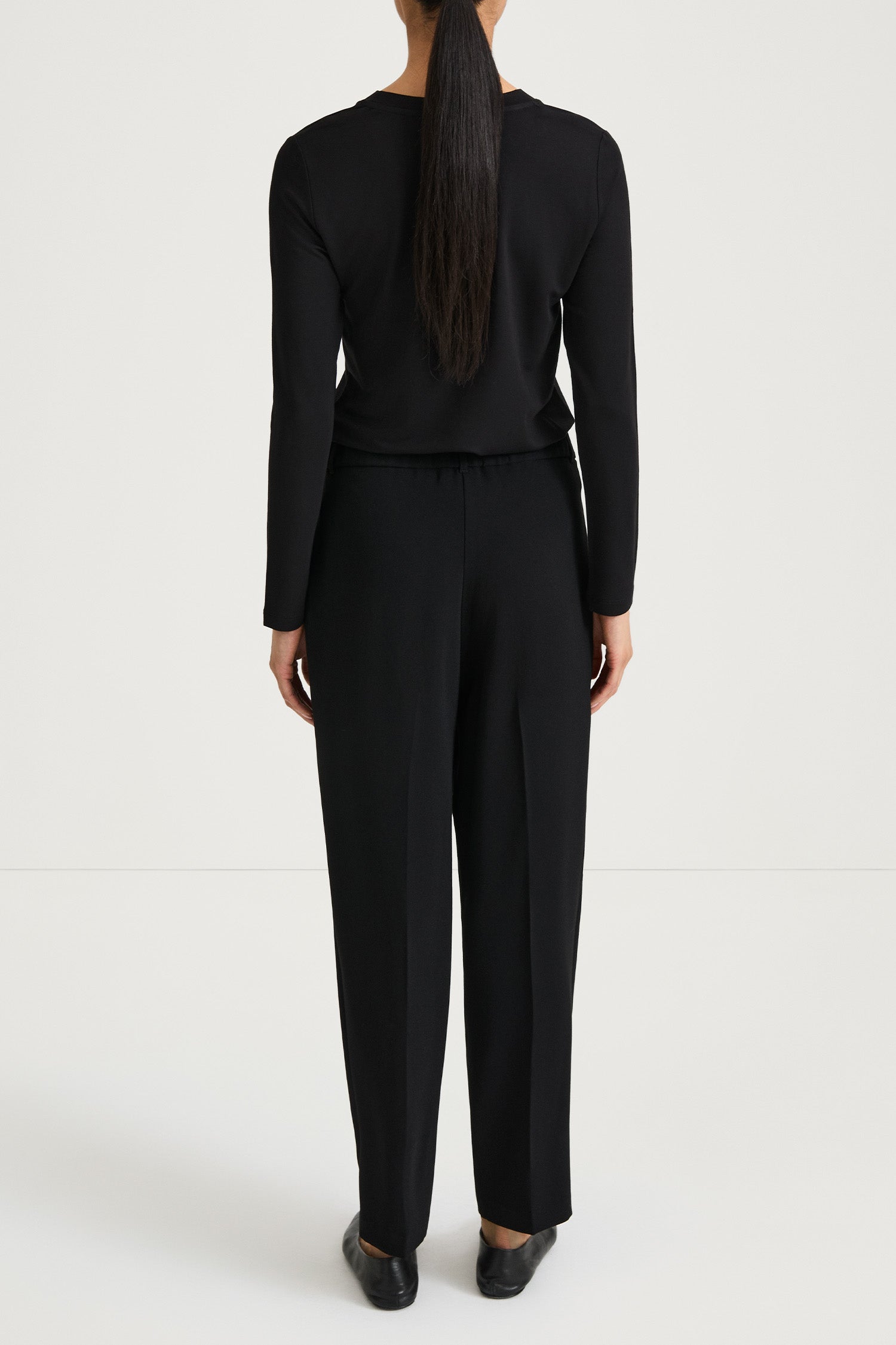 black ankle length suit trousers stylein berga back