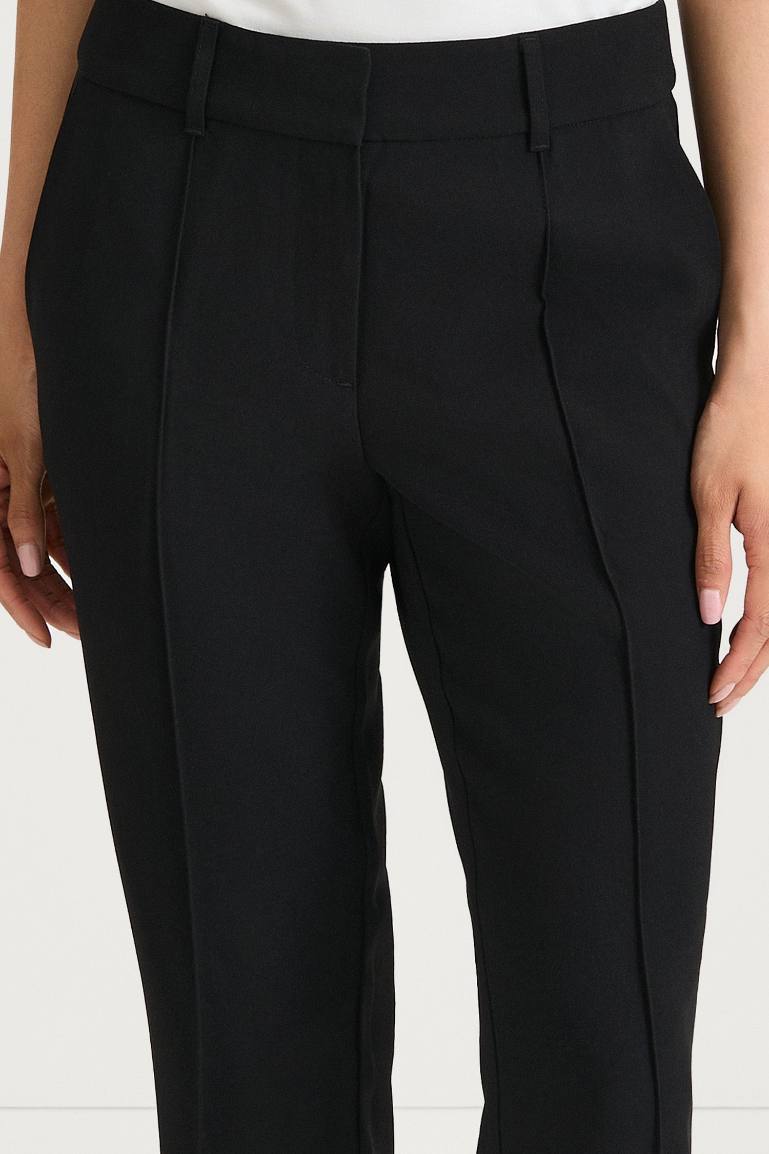 black ankle length suit trousers stylein black detail