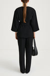 black belted blazer stylein balsas back