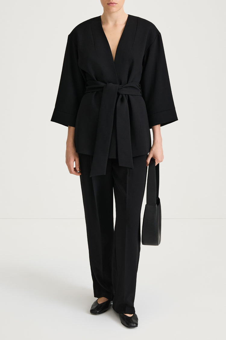 black belted blazer stylein balsas front