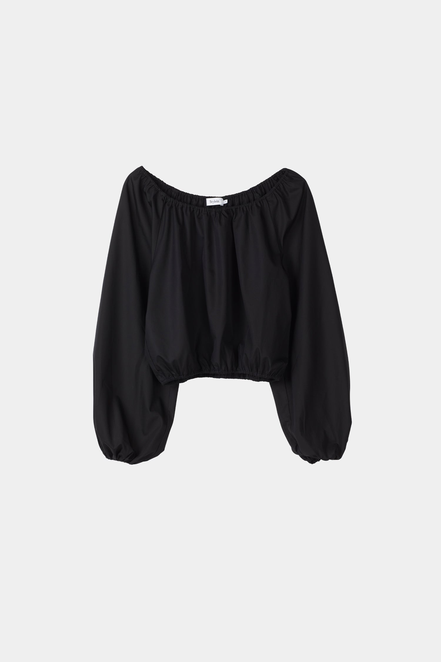 Jurata blouse offshoulder cropped long balloon sleeves  black stylein packshot
