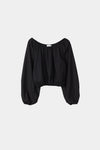 Jurata blouse offshoulder cropped long balloon sleeves  black stylein packshot