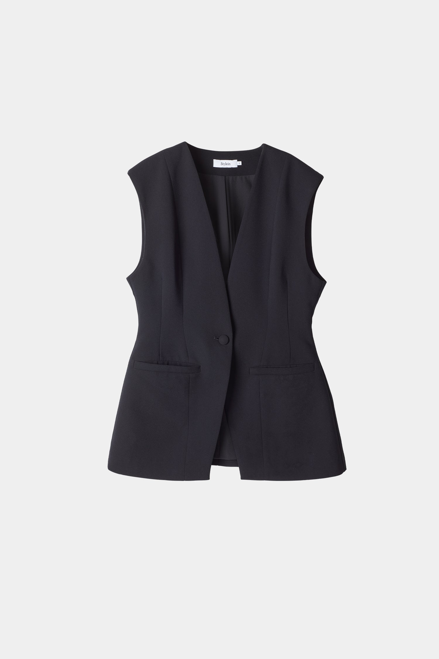 Briella blazer vest cinched waist black stylein packshot
