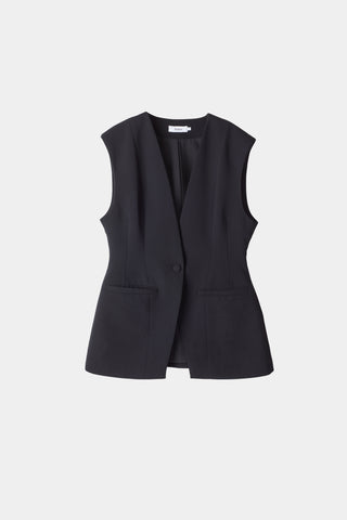 Briella blazer vest cinched waist black stylein packshot