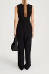 black mohair sleeveless flaired top stylein naya back