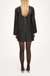 black leather mini dress a-lined stylein valetta back