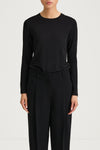 black long sleeve jersey top stylein canvey  close up