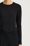 black long sleeve jersey top stylein canvey  detail