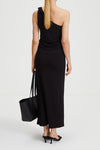 Claudi long skirt jersey subtly flared black stylein back image