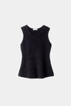 black mohair sleeveless flaired top stylein naya packshot