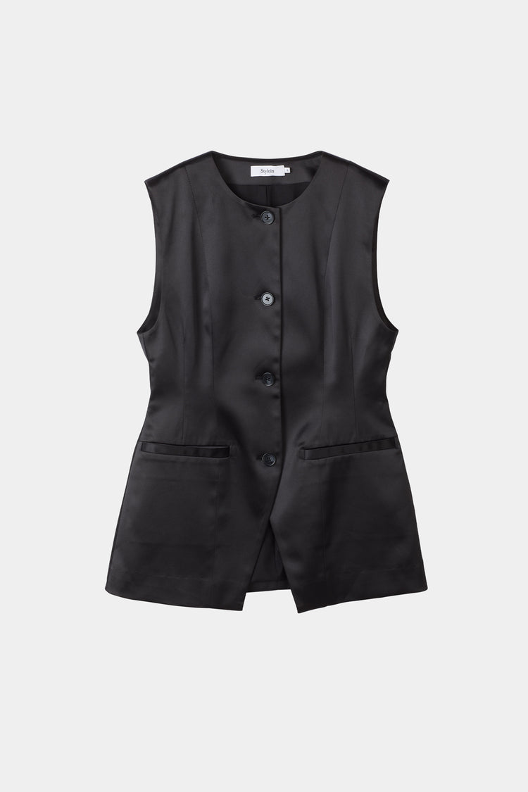black satin vest stylein balina packshot