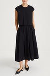 Jayla top cropped boxy short sleeved seersucker black stylein front image