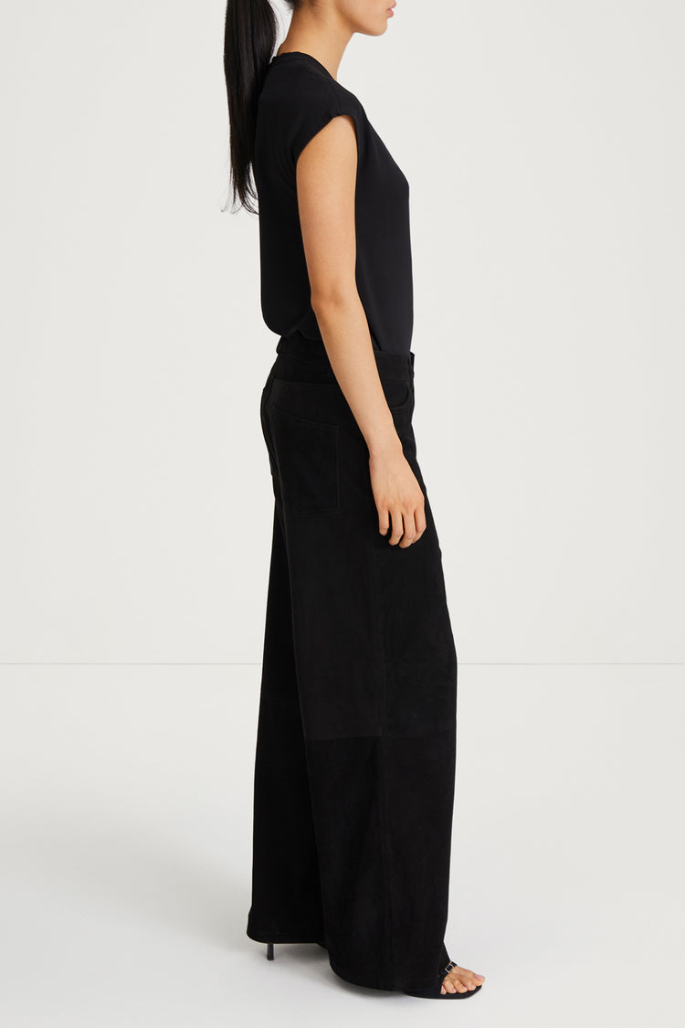 suede trousers black stylein victory side