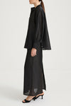 Black maxi transparent skirt stylein side model image