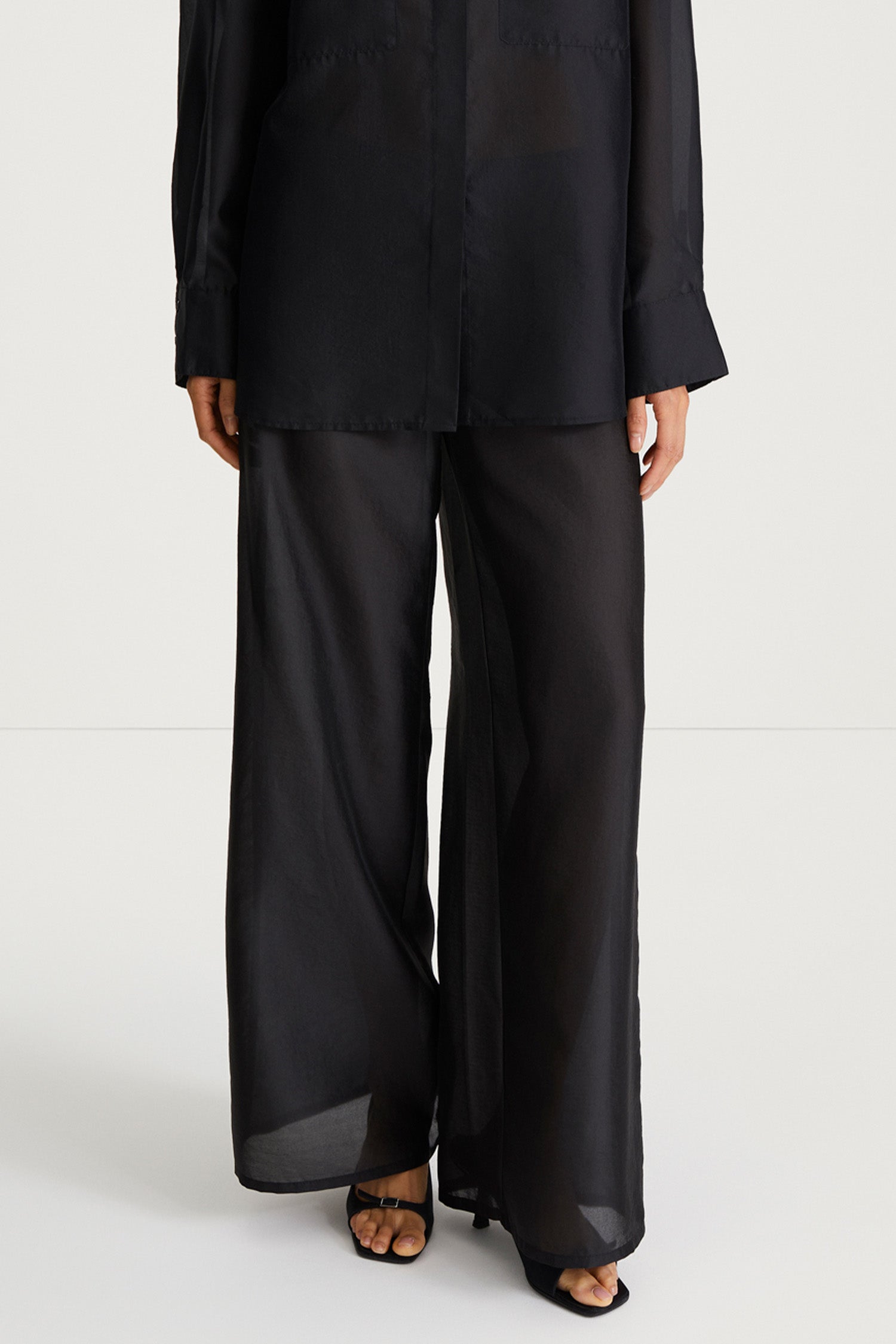 sheer black trousers bitonto stylein close up