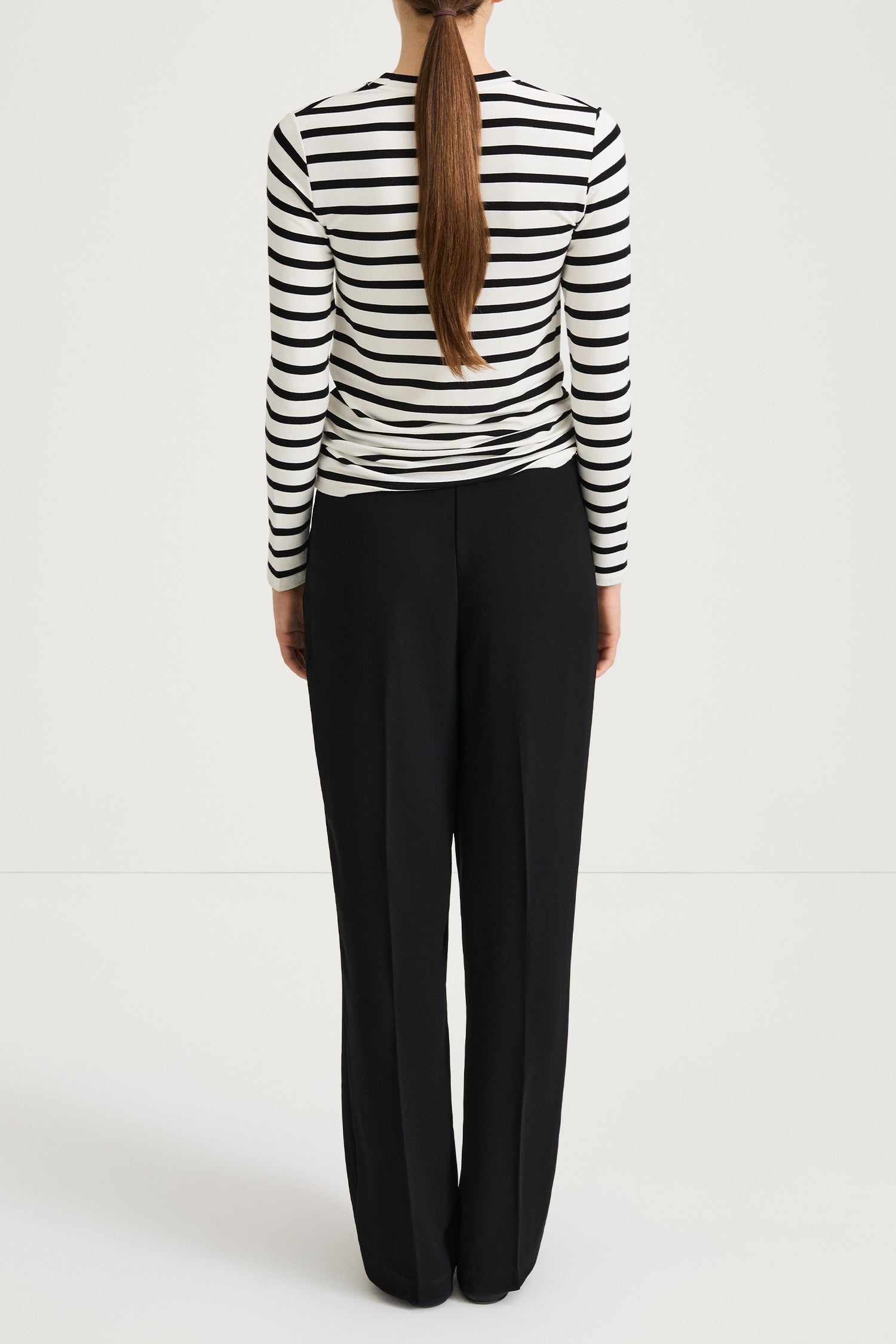 black white striped jersey long sleeve top stylein classics canvey back