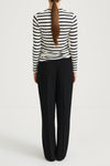 black white striped jersey long sleeve top stylein classics canvey back