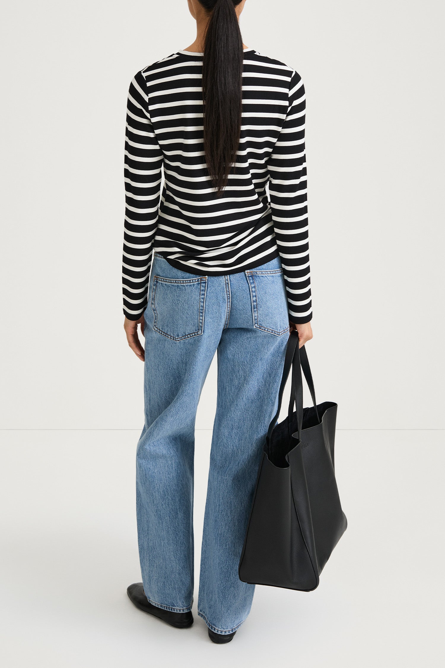 black white striped jersey longsleeve top stylein canvey back