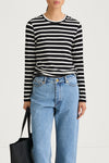black white striped jersey longsleeve top stylein canvey close-up