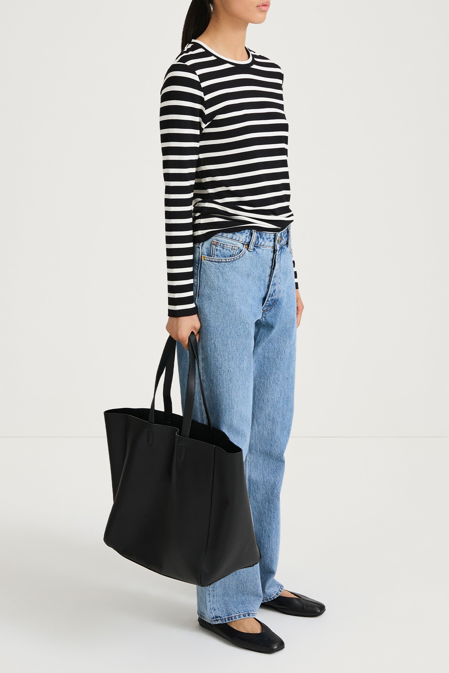 black white striped jersey longsleeve top stylein canvey side