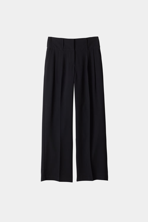 RELAXED PLEATED TROUSERS - BLAKE BLACK