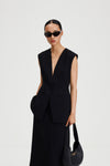 Briella blazer vest cinched waist black stylein front image
