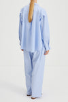 Jessie trousers wide relaxed blue white stripe stylein back image