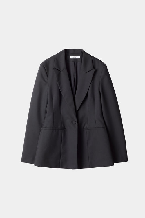Bovino blazer tailored cinched waist delicate shoulder pads black stylein front image