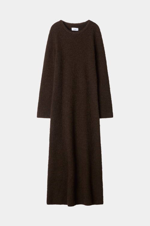 Alaina knitted long dress coffee stylein packshot