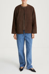 brown suede jacket stylein vana front