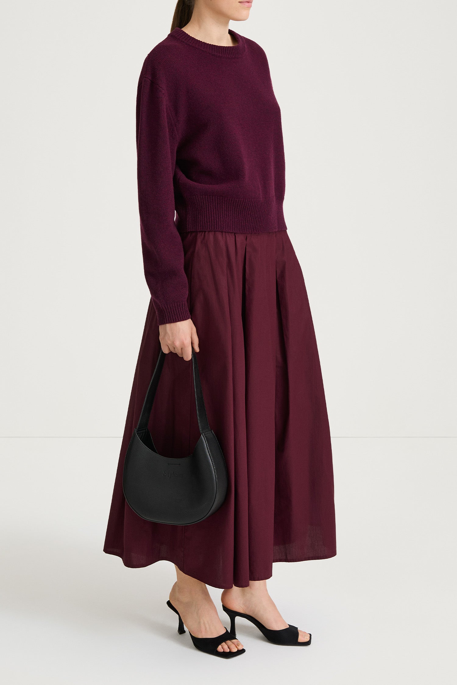 burgundy knitted sweater stylein haven side