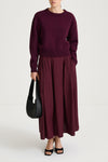 burgundy knitted sweater stylein haven front