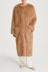 camel faux fur coat stylein haiza model image