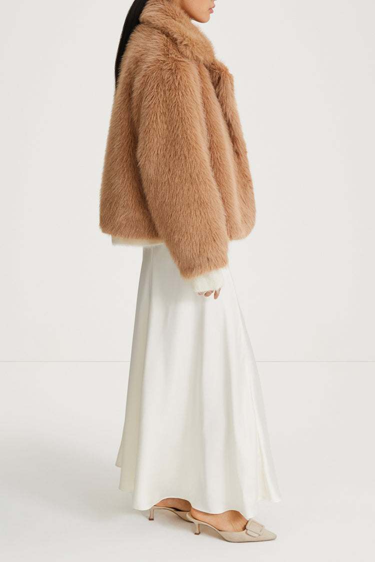 camel faux fur jacket stylein hazel side