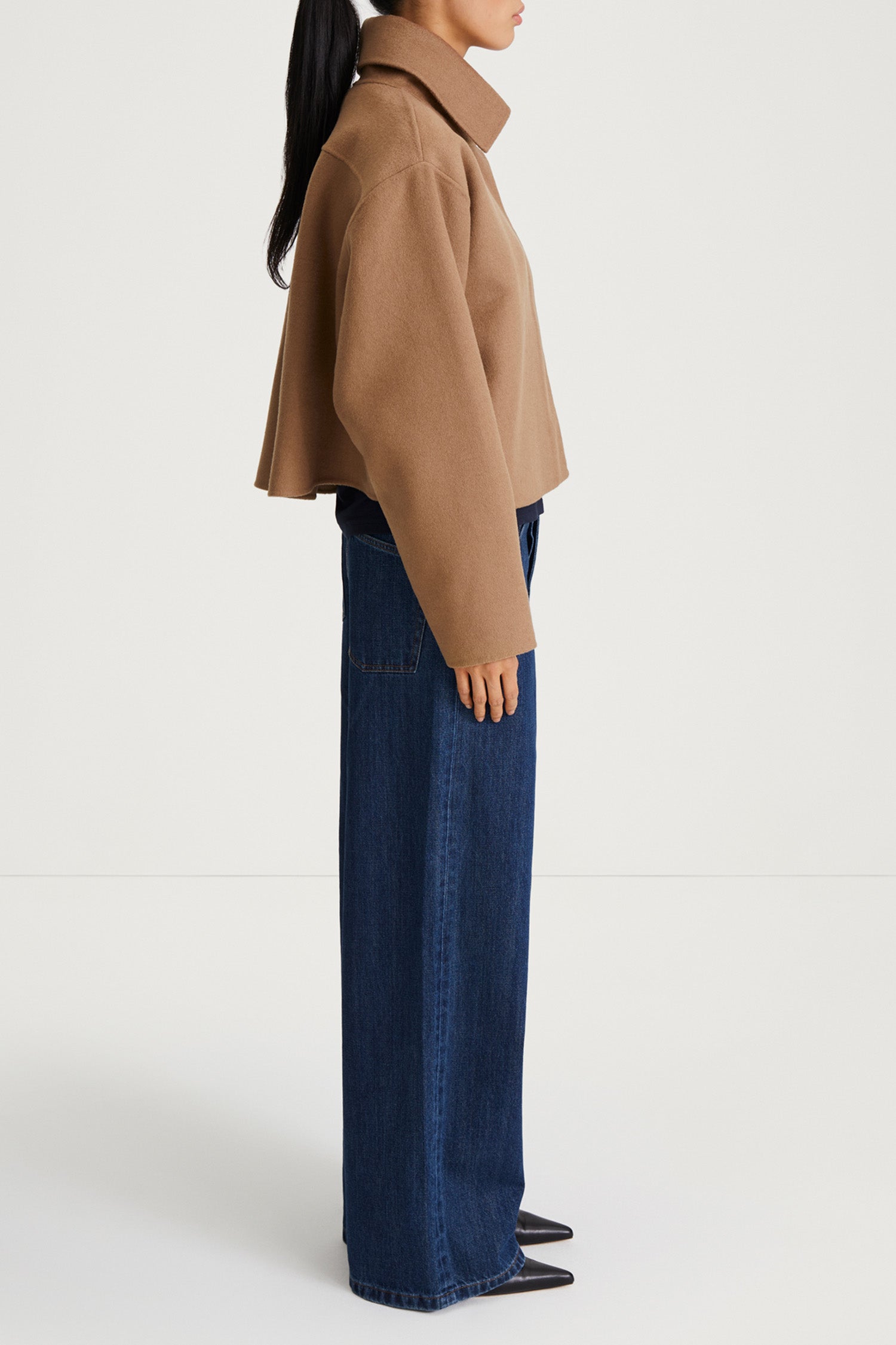 camel jacket wool short stylein teano side