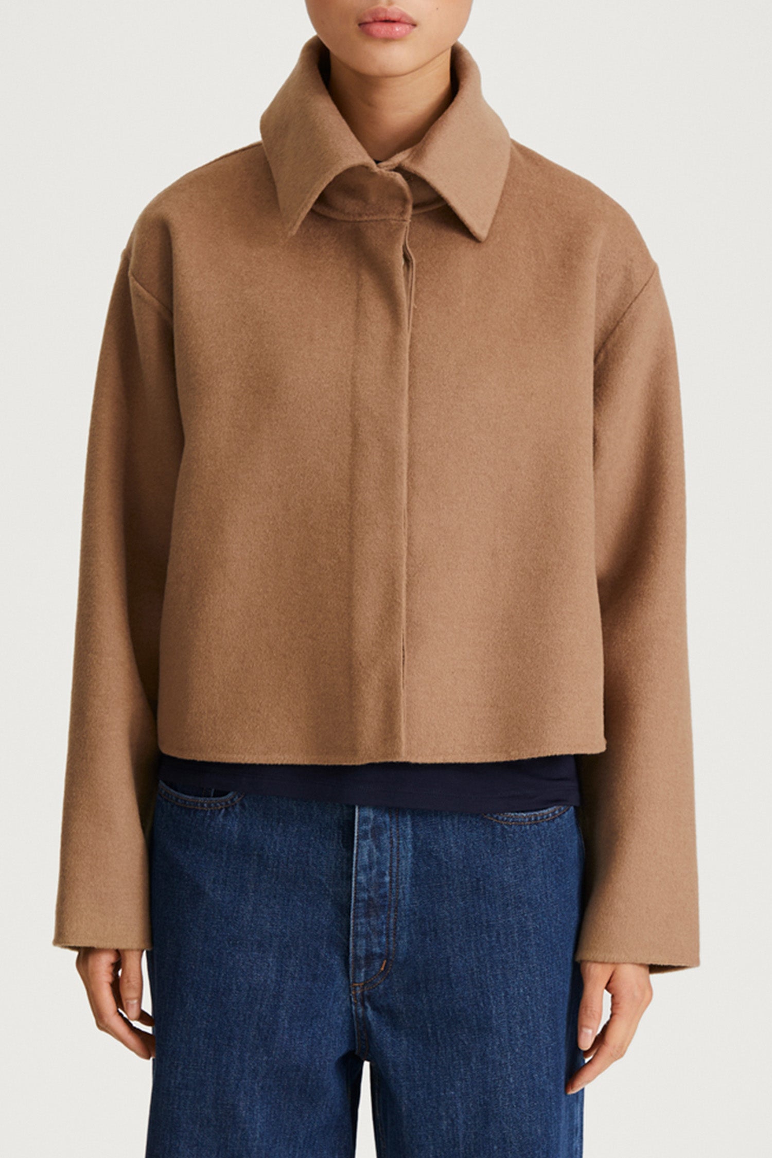 camel jacket wool short stylein teano detail