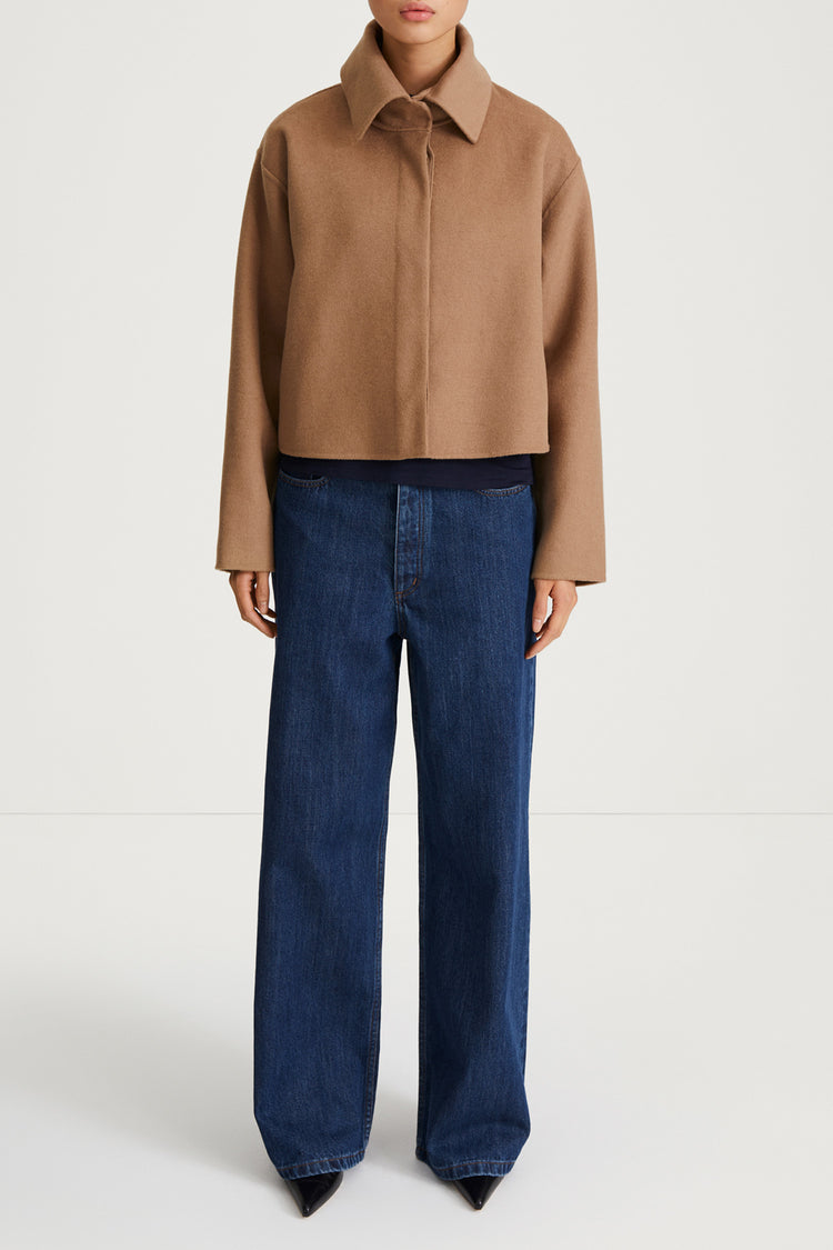 camel jacket wool short stylein teano front
