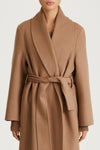 camel wool coat long stylein thiene detail