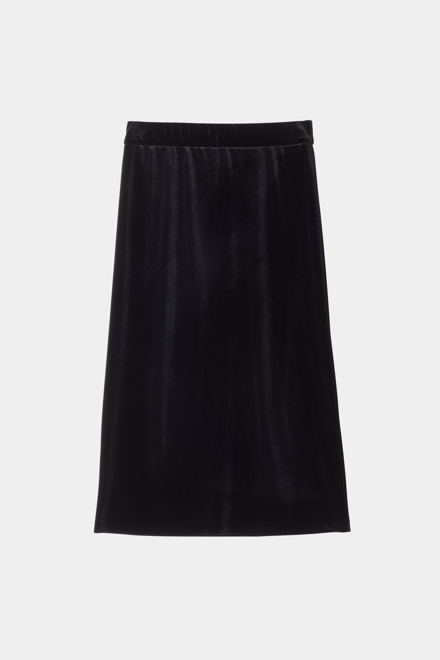 Claudi long skirt maxi velvet slight flare black stylein packshot