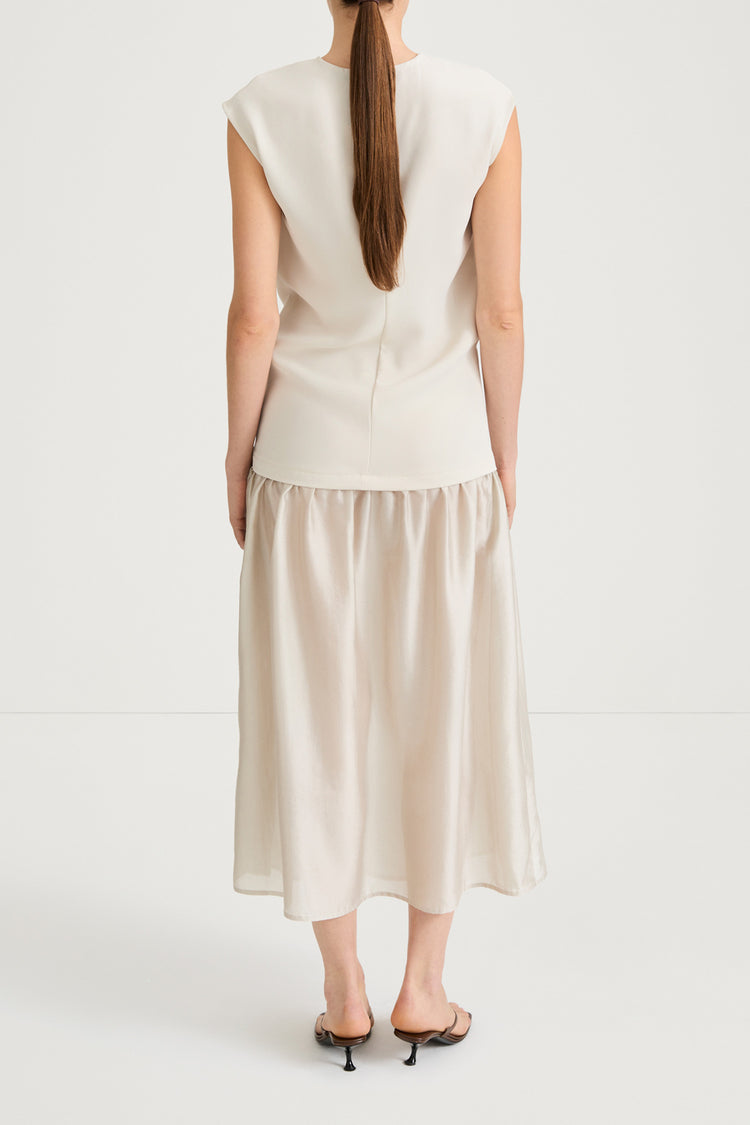 Cream dress sheer stylein barnie back model image