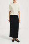 cream knitted short sleeve top stylein loha model image