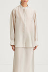 Cream transparent shirt stylein briza front close up model image